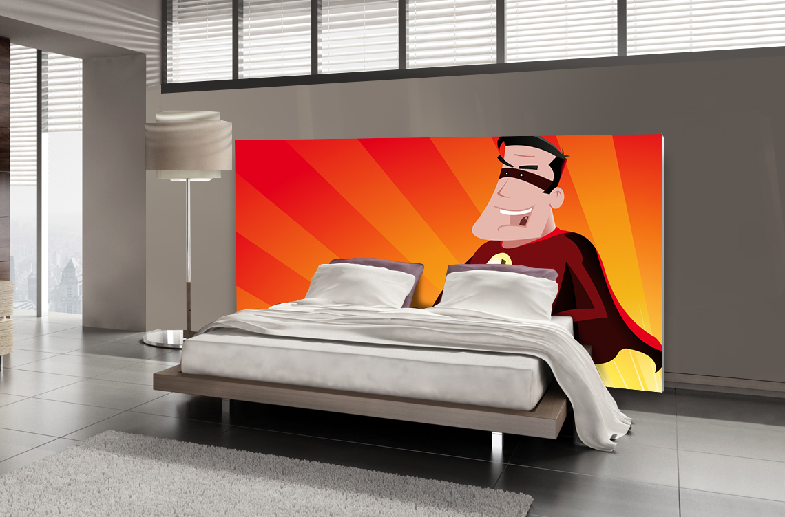 Tête de lit super-héros - Lit de 140