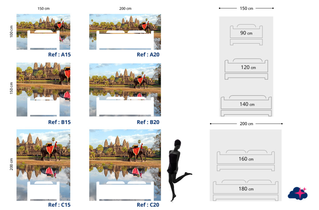 Tête de lit Angkor Vat - Plan