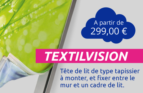 Tête de lit TEXTILVISION - Cadre aluminium et textile